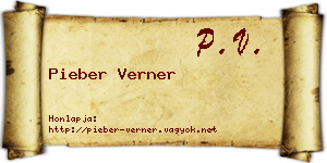 Pieber Verner névjegykártya